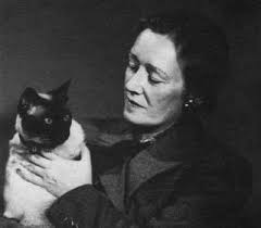 Hazel Chisholm Mathews with cat: Halton Images