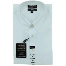 Kirkland Signature Mens Traditional Fit Button Collar Dress Shirts White 19x34 35