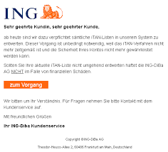 Aus technischen gründen, können sie ihn im moment nicht im verbundenen modus benutzen. Ing Diba Phishing Entwertung Der Itan Listen Anti Spam Info