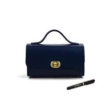 Économisez 10 % avec coupon. Sac A Main Bleu Marine P Tit Rond Tout En Cuir Cuirs Ney