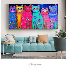 Enjoy free shipping on most stuff, even big stuff. Buy Colorful Cats Canvas Paintings For Kids Room Wall Posters And Prints Modern Art Decorative Canvas Picture Cuadros Home Decor At Affordable Prices Price 4 Usd Free Shipping Real Reviews With