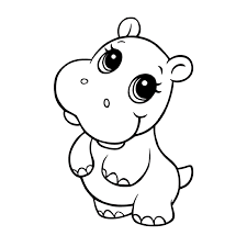 Leuk Voor Kids Kleurplaat Kinderkleurplaten Dieren Kleurplaten Baby Hippo