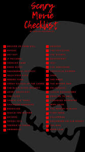 Scary Movie Checklist Can Also Be Used As Movie Bingo Over On Instagram From Mega List Of Movies A Good Movies To Watch Scary Movies To Watch Movies To Watch