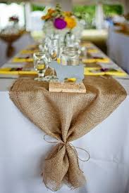 White Table Cloth With Burlap Runner Vintage Chic Wedding Decor Vintage Chic Wedding Burlap Wedding