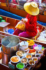 Soup Vendor At Damnoen Saduak Floating Market Bangkok Asian Street Food Thailand Floating Market Thailand