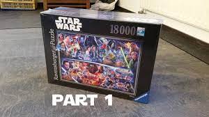 15 hours and 8 minutes over a week. Star Wars Puzzle 18000 Pieces Part 1 4 Star Wars 18 000 Pieces Jigsaw Puzzle Time Lapse Part One Youtube