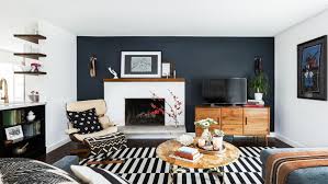 You'll do the zoomba, because you'll have this great new furniture in your home tonight. Charcoal Accent Wall In Midcentury Modern Living Room Hgtv