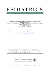 Pdf Medication Errors In Pediatric Inpatients Prevalence