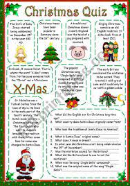 Use the same wrapping paper your parents used, and try to wrap the paper the same way as your parents did. Christmas Quiz Esl Worksheet By Blizzard1