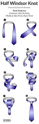 Half windsor, easy step by step instructions. How To Tie A Half Windsor Knot Infographic