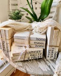 Personalized 3 Books Stamped Book Set Custom Book Set Etsy Book Decor Book Stamp Custom Book