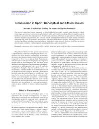 However, little research exists on implementing guidelines. Pdf Concussion In Sport Conceptual And Ethical Issues
