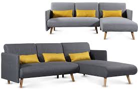 L Shaped Corner Chaise Sofa Grey Charcoal Fabric Modern Small 3 Seater Sofa Bed Sofa Chaise Sofa Interior Design Living Room