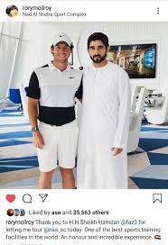His primary income source is from being prince. World Golf Star Mclaroy Thanks Hamdan Bin Mohammed Teller Report