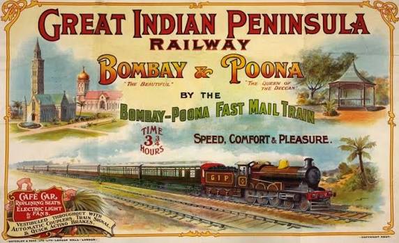 Passengers on the Great Indian Peninsula Railway (G.I.P. Railway), July 1906. An ascetic (sadhu) stands on a busy railway platform as passengers go about their journeys. Restored and colorized from an original