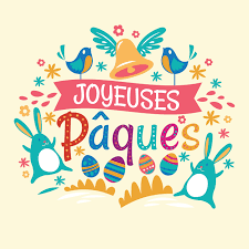 Pâques est donc une fête dont l'origine est religieuse qui est toujours célébrée un dimanche, mais en france, le lundi qui suit le dimanche de pâques est toujours férié. Happy Easter Or Joyeuses Paques Typographical Background With Rabbit And Flowers 281103 Download Free Vectors Clipart Graphics Vector Art