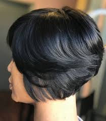 Layered hairstyles can be styled in many ways: 60 Showiest Bob Haircuts For Black Women