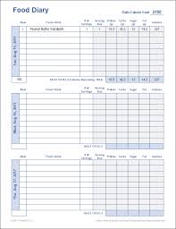 Free Printable Food Diary Template From Vertex42 Com Food