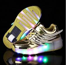 New 2016 Rose Gold Child Heelys Fashion Girls Boys Led Light Heelys Roller Skate Shoes For Children Kids Snea Roller Skate Shoes Sneakers With Wheels Kid Shoes