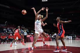 A'ja wilson was nervous but had help easing into first olympic game (1:30) A72e82sppyyv7m