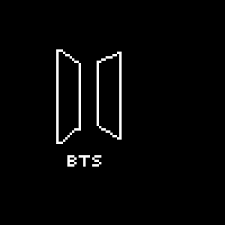 They have large foreheads, slanted, triangular eyes, and small lower faces. Pixilart Bts Logo Drawing By Btsvkook