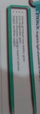 Güneşsiz evde hastalık eksik olmaz. Bunlarin Cevaplari Kisa Eodev Com
