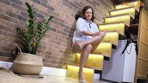 GILF Iris Teasing on the Stairs in Nude Pantyhose: Solo Porn | xHamster