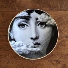 FORNASETTI PLATE JULIA FACE ROSENTHAL MOTIV #7 GOLD RIM 9 1/4" RARE