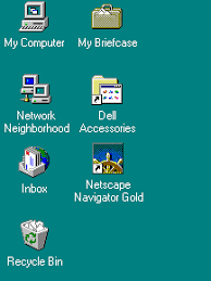 Instead of the icons on the windows desktop, the user sees selective web pages, news bulletins, corporate updates and other customized information from the internet. Desktop Windows 95