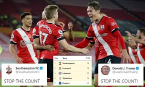 A must win game for the reds as we chase a top 4 spot! Stop The Count Southampton Poke Fun At Us Election Saga With Cheeky Call To Have Table Finalised Daily Mail Online