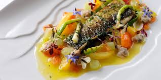 Silver Mullet Cucumber Tomato Sauce Vierge Great British Chefs Recipe Mackerel Recipes Mullet Recipe Recipes