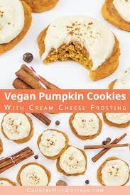 Gluten Free Vegan Pumpkin Cookies With Cream Cheese Frosting Recipe Recipe Vegan Pumpkin Cookies Vegan Pumpkin Pumpkin Spice Cookie Recipe