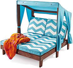 With summer upon us, one thing that jamie has wanted is a set of outdoor chaise lounge chairs for the back deck. Outdoor Kid S Double Chaise Lounge Chair W Canopy Amazon Ca Home