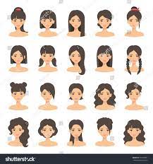 Beautiful Young Woman Portrait Modern Fashion Long Hair Short Hair Curly Hair Salon Hairstyles And Trendy H Hair Illustration Cartoon Hair Curly Hair Drawing