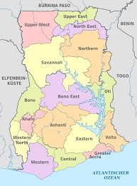 Map of ghana showing the geographical regions and vegetative cover. Regions Of Ghana Wikipedia