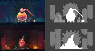 Gamasutra Art Design Deep Dive Giving Back Colors To Cryptic Worlds In Dead Cells Art Design Art Game Design