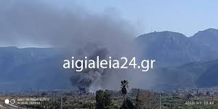 Μαίνεται η φωτιά στην περιοχή θυρίου στην αιτωλοακαρνανία. Aigio Ypo Elegxo H Fwtia Poy 3espase Konta Sto Selinoynta Aigialeia24