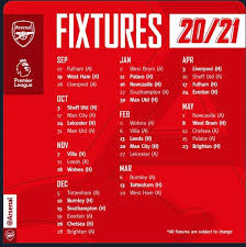 Resumen de todas las compras y ventas del equipo west ham en la actual temporada. Full Arsenal Fixture List 20 21 We Face A Tough Start With 2 Derbies Then Liverpool Away Just Arsenal News