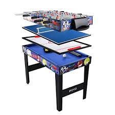 This combination pool, air hockey and ping pong table has internal storage. Buy Ifoyo Combo Game Table For Kids 4 In 1 Pool Table Foosball Table Hockey Table Ping Pong Table Ideal For Kids Blue 31 5x18 9x23 6 Inches Online In Kuwait B07z3nk48j