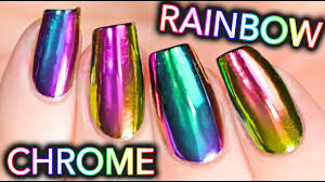 Diy Rainbow Chrome Nails W New Multi Chrome Powder No Gel