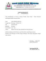 9 contoh surat dah sekolah tk sd smp dan sma terbaru. Surat Keterangan Siswa Tk Pdf