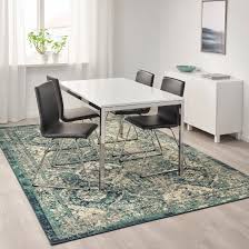 Vonsbak Rug Low Pile Green Length 9 10 Ikea Green Rug Living Room Rug Under Dining Table Dining Rug