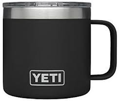 Amazon Com Yeti Rambler 14 Oz Stainless Steel Vacuum Insulated Mug With Lid Black Kitchen Dining Yeti Rambler Insulated Mugs Yeti