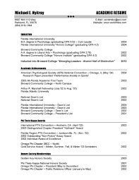 Academic Resume Free Cv Example