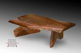 Bringing modern style to you living room. Live Edge Black Walnut Wood Slab Live Edge Board Leg Coffee Table Jeffrey Greene Jeffrey Greene