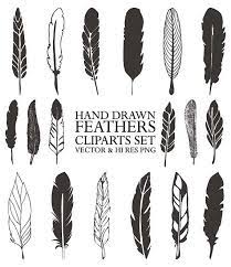 Hand Drawn Feather Clipart Vector Rustic Feather Drawing Etsy Feather Drawing Feather Illustration How To Draw Hands