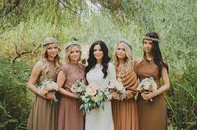 Elegant Rustic Wedding In Washington Lena Sergey Bohemian Bridesmaid Bridesmaid Brown Bridesmaid Dresses