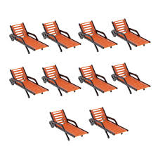 Kesoto 10 Pieces Plastic Beach Bench Sun Loungers Model Landscape Layout