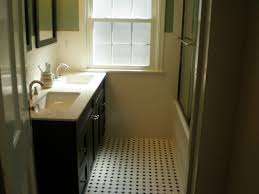 black linoleum floor bathroom