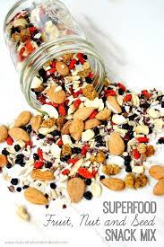 Gluten Free Vegan Superfood Fruit Nut And Seed Snack Mix Recipe Superfood Fruit Snacks Snack Mix